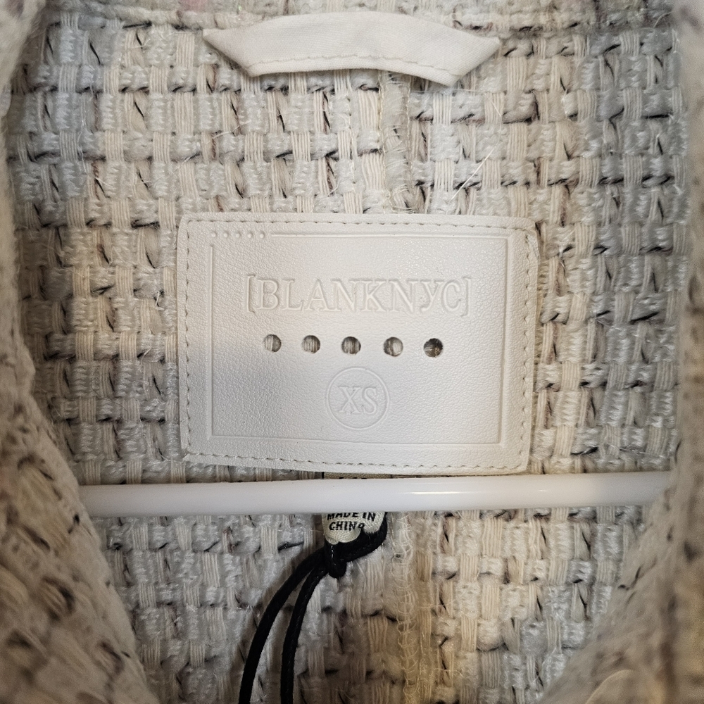 Blank NYC Grand Entrance Sequined Shirt Jacket Tweed Shacket Coat Long - Picture 8 of 10